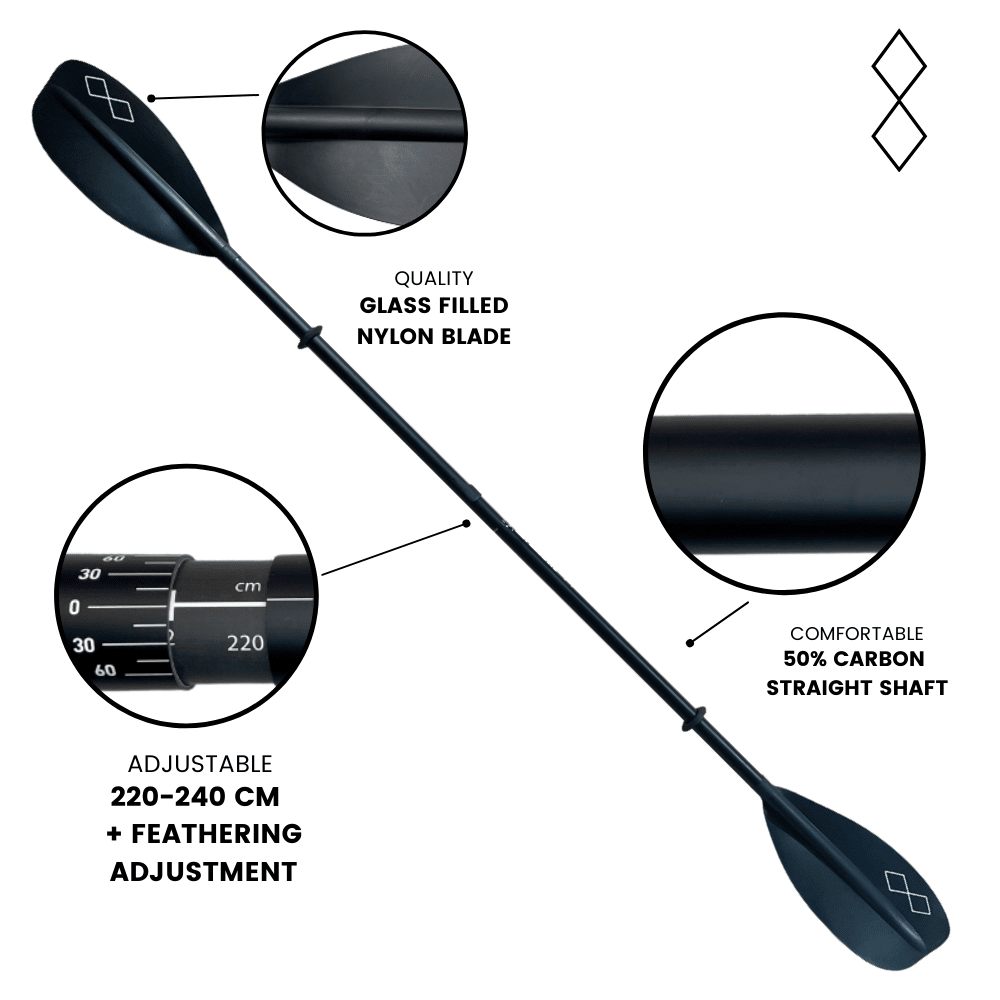 Carbon Blend 2-Piece Kayak Fishing Paddle